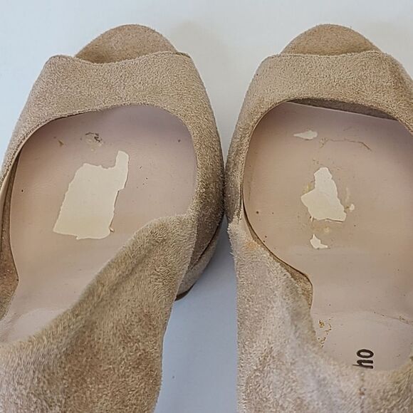 Zigi Soho Kelis Beige Suede Peeptoe Platform Heels Sz 6.5 - Picture 10 of 16
